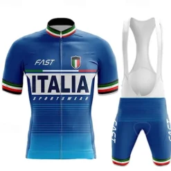 Men's Cycling Jersey with Bib Shorts Short Sleeve Mountain Bike MTB Road Bike Cycling Black White Blue Graphic Bike Clothing Suit 3D Pad Breathable Quick Dry Back Pocket Polyester Spandex Sports