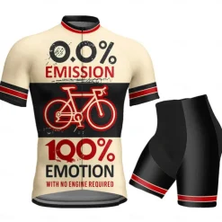 Men's Cycling Jersey with Shorts Short Sleeve Mountain Bike MTB Road Bike Cycling Black Wine khaki Graphic Bike Clothing Suit 3D Pad Breathable Quick Dry Back Pocket Polyester Spandex Sports Graphic