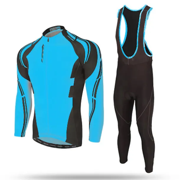 Men's Cycling Jersey with Bib Tights Long Sleeve Mountain Bike MTB Road Bike Cycling Winter Black Yellow Red Bike Pants / Trousers Jersey Bib Tights Thermal Warm Fleece Lining Windproof 3D Pad