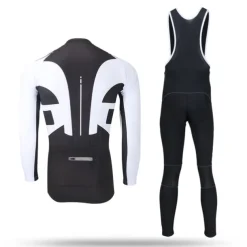 Men's Cycling Jersey with Bib Tights Long Sleeve Mountain Bike MTB Road Bike Cycling Winter Black Yellow Red Bike Pants / Trousers Jersey Bib Tights Thermal Warm Fleece Lining Windproof 3D Pad