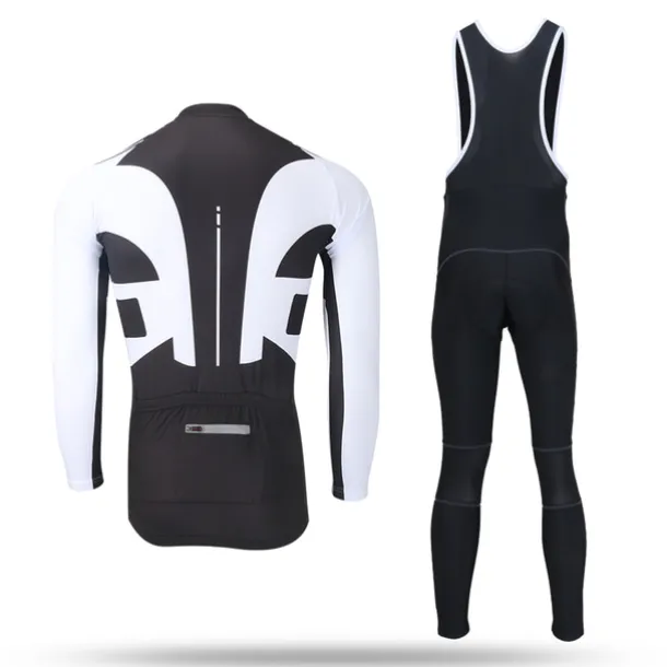 Men's Cycling Jersey with Bib Tights Long Sleeve Mountain Bike MTB Road Bike Cycling Winter Black Yellow Red Bike Pants / Trousers Jersey Bib Tights Thermal Warm Fleece Lining Windproof 3D Pad