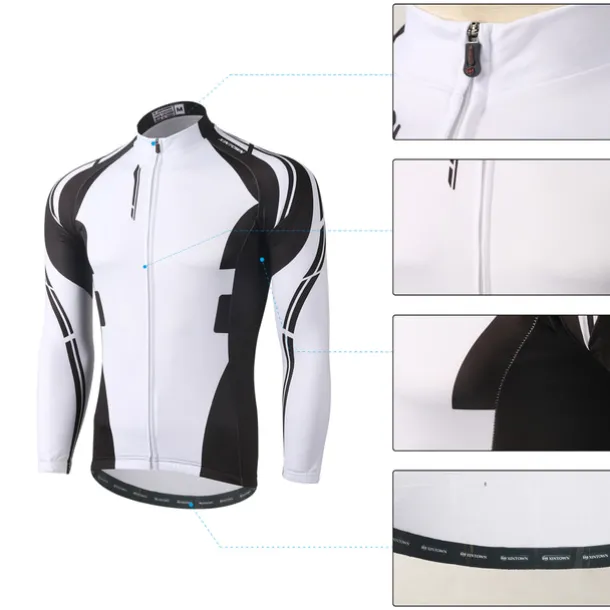 Men's Cycling Jersey with Bib Tights Long Sleeve Mountain Bike MTB Road Bike Cycling Winter Black Yellow Red Bike Pants / Trousers Jersey Bib Tights Thermal Warm Fleece Lining Windproof 3D Pad