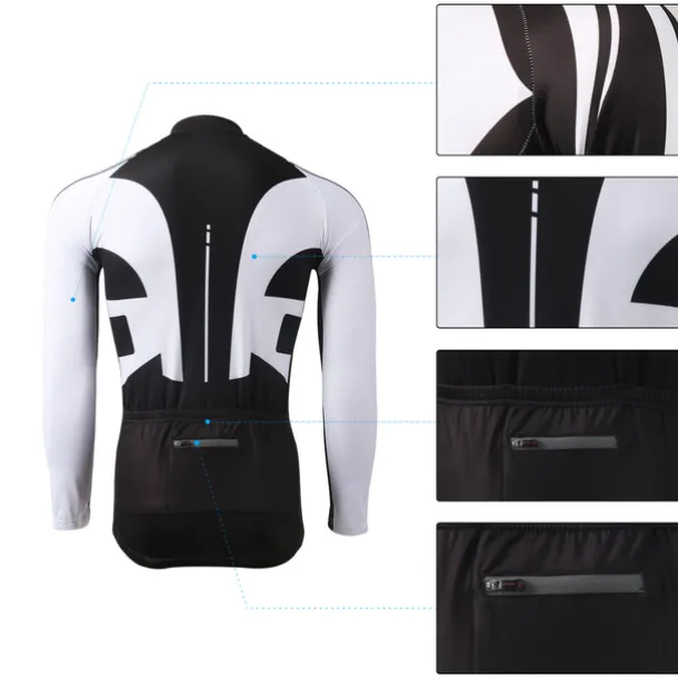 Men's Cycling Jersey with Bib Tights Long Sleeve Mountain Bike MTB Road Bike Cycling Winter Black Yellow Red Bike Pants / Trousers Jersey Bib Tights Thermal Warm Fleece Lining Windproof 3D Pad