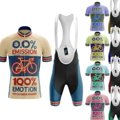 Men's Cycling Jersey with Bib Shorts Short Sleeve Mountain Bike MTB Road Bike Cycling Blue Sky Blue Khaki Graphic Bike Clothing Suit 3D Pad Breathable Quick Dry Back Pocket Polyester Spandex Sports