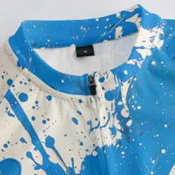 Men's Cycling Jersey with Shorts Graffiti Short Sleeve Bike Clothing Suit with 3 Rear Pockets Mountain Bike MTB Road Bike Cycling Front Zipper Sweat wicking Comfortable Breathable Sports Yellow Blue