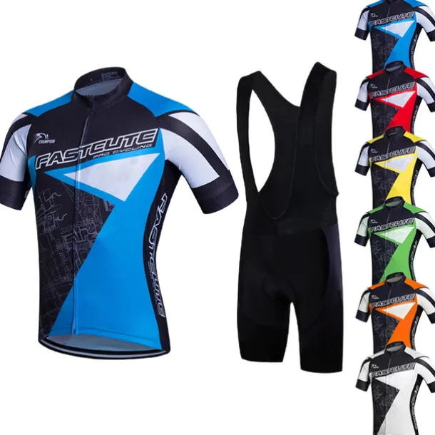 Men's Cycling Jersey with Bib Shorts Short Sleeve Mountain Bike MTB Road Bike Cycling Fall White Yellow Red Fashion Plus Size Bike Clothing Suit 3D Pad Breathable Quick Dry Back Pocket Sweat wicking