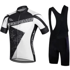 Men's Cycling Jersey with Bib Shorts Short Sleeve Mountain Bike MTB Road Bike Cycling Fall White Yellow Red Fashion Plus Size Bike Clothing Suit 3D Pad Breathable Quick Dry Back Pocket Sweat wicking