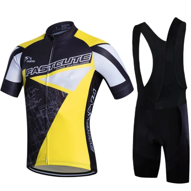 Men's Cycling Jersey with Bib Shorts Short Sleeve Mountain Bike MTB Road Bike Cycling Fall White Yellow Red Fashion Plus Size Bike Clothing Suit 3D Pad Breathable Quick Dry Back Pocket Sweat wicking