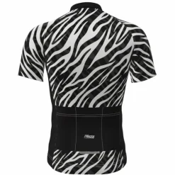 Men's Cycling Jersey Zebra Short Sleeve Bike Jersey Top with 3 Rear Pockets Mountain Bike MTB Road Bike Cycling Quick Dry Reflective Strips Back Pocket Moisture Wicking Sports Red Black White