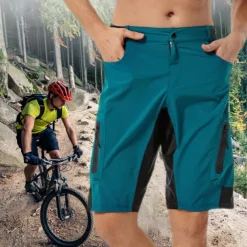 Men's Cycling MTB Shorts Bike Shorts Bike Shorts Baggy Shorts Mountain Bike MTB Road Bike Cycling Sports Breathable Quick Dry Lightweight Reflective Strips Black with red Black Clothing Apparel Bike