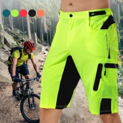 Men's Cycling MTB Shorts Bike Shorts Bike Shorts Baggy Shorts Mountain Bike MTB Road Bike Cycling Sports Breathable Quick Dry Lightweight Reflective Strips Black with red Black Clothing Apparel Bike