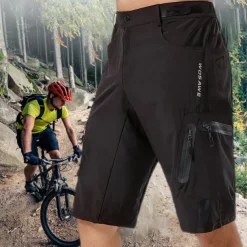 Men's Cycling MTB Shorts Bike Shorts Bike Shorts Baggy Shorts Mountain Bike MTB Road Bike Cycling Sports Breathable Quick Dry Lightweight Reflective Strips Black with red Black Clothing Apparel Bike