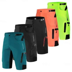 Men's Cycling MTB Shorts Bike Shorts Bike Shorts Baggy Shorts Mountain Bike MTB Road Bike Cycling Sports Breathable Quick Dry Lightweight Reflective Strips Black with red Black Clothing Apparel Bike