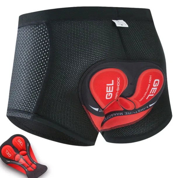 Men's Cycling Padded Shorts Cycling Underwear Cycling Shorts MTB Biking Shorts 3D Breathable Moisture Wicking Quick Dry Shockproof bike wear Cycling MTB Shorts Bike Shorts Black Red Clothing Apparel