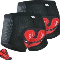 Men's Cycling Padded Shorts Cycling Underwear Cycling Shorts MTB Biking Shorts 3D Breathable Moisture Wicking Quick Dry Shockproof bike wear Cycling MTB Shorts Bike Shorts Black Red Clothing Apparel