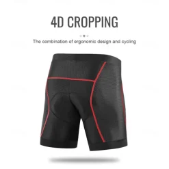 Men's Cycling Pants Cycling Shorts Cycling Padded Shorts Bike Shorts Bottoms Race Fit Sports Fast Dry Breathable Black Black Red Clothing Apparel Bike Wear