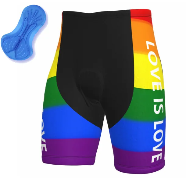 Men's Cycling Road Shorts Bike Shorts Cycling Padded Shorts Bike Padded Shorts / Chamois Mountain Bike MTB Road Bike Cycling Sports Rainbow 3D Pad Cycling Breathable Quick Dry Yellow Red Polyester