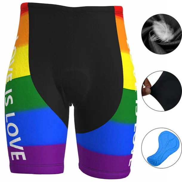 Men's Cycling Road Shorts Bike Shorts Cycling Padded Shorts Bike Padded Shorts / Chamois Mountain Bike MTB Road Bike Cycling Sports Rainbow 3D Pad Cycling Breathable Quick Dry Yellow Red Polyester