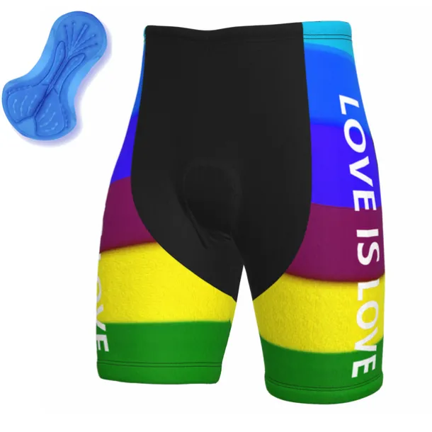 Men's Cycling Road Shorts Bike Shorts Cycling Padded Shorts Bike Padded Shorts / Chamois Mountain Bike MTB Road Bike Cycling Sports Rainbow 3D Pad Cycling Breathable Quick Dry Yellow Red Polyester