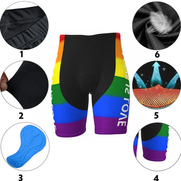 Men's Cycling Road Shorts Bike Shorts Cycling Padded Shorts Bike Padded Shorts / Chamois Mountain Bike MTB Road Bike Cycling Sports Rainbow 3D Pad Cycling Breathable Quick Dry Yellow Red Polyester