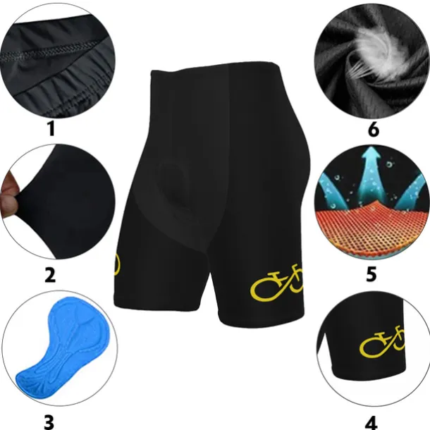 Men's Cycling Road Shorts Bike Shorts Cycling Padded Shorts Bike Shorts Padded Shorts / Chamois Mountain Bike MTB Road Bike Cycling Sports Graphic 3D Pad Cycling Breathable Quick Dry Black Yellow