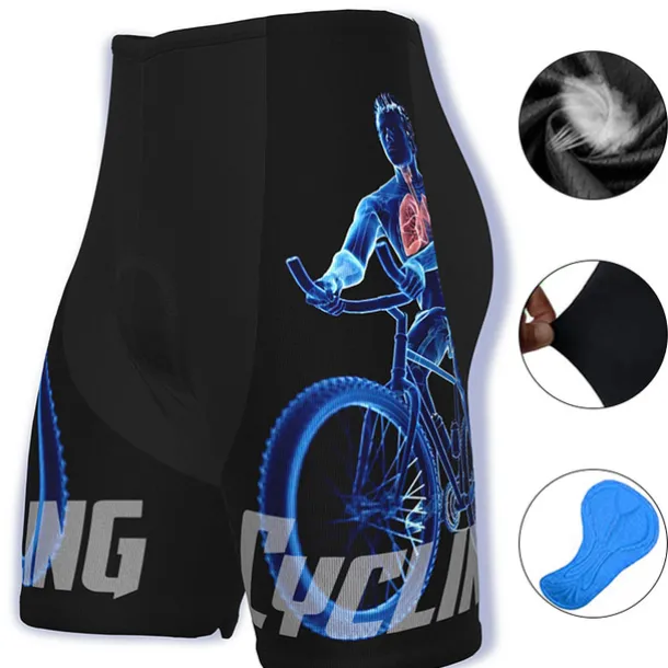Men's Cycling Road Shorts Bike Shorts Cycling Padded Shorts Bike Shorts Padded Shorts / Chamois Mountain Bike MTB Road Bike Cycling Sports Graphic 3D Pad Cycling Breathable Quick Dry Black White