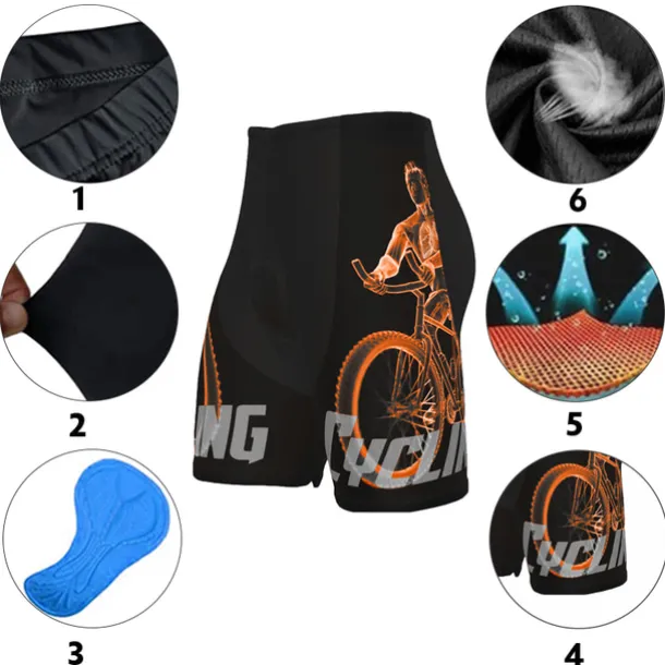 Men's Cycling Road Shorts Bike Shorts Cycling Padded Shorts Bike Shorts Padded Shorts / Chamois Mountain Bike MTB Road Bike Cycling Sports Graphic 3D Pad Cycling Breathable Quick Dry Black White