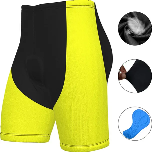 Men's Cycling Road Shorts Bike Shorts Cycling Padded Shorts Bike Shorts Pants Mountain Bike MTB Road Bike Cycling Sports Patchwork Fluorescent 3D Pad Cycling Breathable Quick Dry Yellow Red Polyester