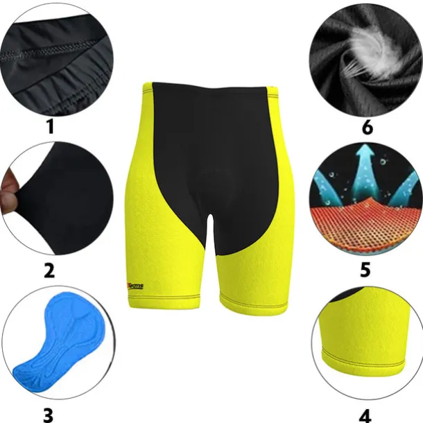 Men's Cycling Road Shorts Bike Shorts Cycling Padded Shorts Bike Shorts Pants Mountain Bike MTB Road Bike Cycling Sports Patchwork Fluorescent 3D Pad Cycling Breathable Quick Dry Yellow Red Polyester