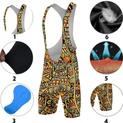 Men's Cycling Road Shorts Cycling Bib Shorts Graphic Bike Bib Shorts Bottoms with 3 Rear Pockets Mountain Bike MTB Road Bike Cycling 3D Pad Cycling Quick Dry Moisture Wicking Sports Yellow Clothing