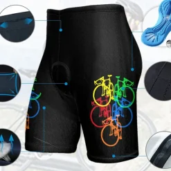 Men's Cycling Shorts Bike Padded Shorts / Chamois Bottoms Mountain Bike MTB Road Bike Cycling Sports Graphic 3D Pad Breathable Quick Dry Moisture Wicking Yellow Polyester Spandex Clothing Apparel