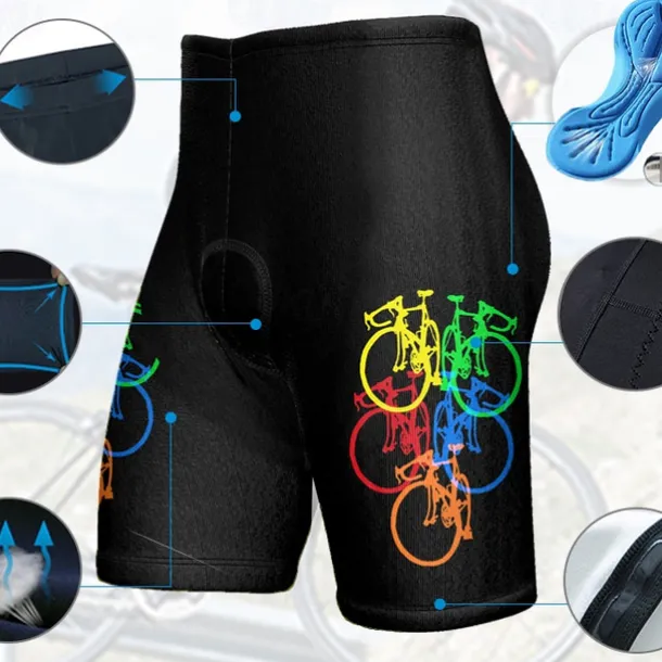 Men's Cycling Shorts Bike Padded Shorts / Chamois Bottoms Mountain Bike MTB Road Bike Cycling Sports Graphic 3D Pad Breathable Quick Dry Moisture Wicking Yellow Polyester Spandex Clothing Apparel