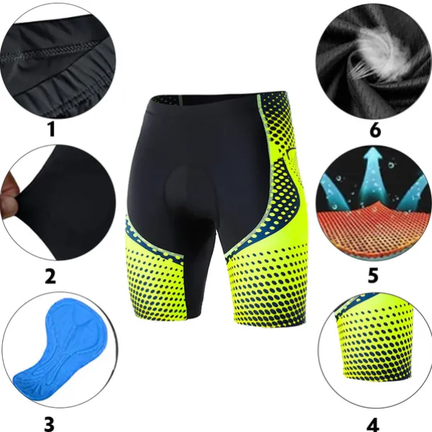 Men's Cycling Shorts Bike Shorts Bike Padded Shorts / Chamois Bottoms Mountain Bike MTB Road Bike Cycling Sports Polka Dot 3D Pad Cycling Breathable Quick Dry Yellow Red Polyester Spandex Clothing