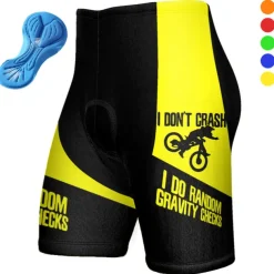Men's Cycling Shorts Bike Padded Shorts / Chamois Bottoms Mountain Bike MTB Road Bike Cycling Sports Graphic 3D Pad Breathable Quick Dry Moisture Wicking Yellow Red Polyester Spandex Clothing Apparel