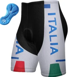 Men's Cycling Shorts Bike Padded Shorts / Chamois Bottoms Mountain Bike MTB Road Bike Cycling Sports Graphic National Flag 3D Pad Cycling Breathable Quick Dry Red Blue Polyester Spandex Clothing