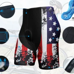Men's Cycling Shorts Bike Padded Shorts / Chamois Bottoms Mountain Bike MTB Road Bike Cycling Sports Graphic National Flag 3D Pad Cycling Breathable Quick Dry Red Blue Polyester Spandex Clothing
