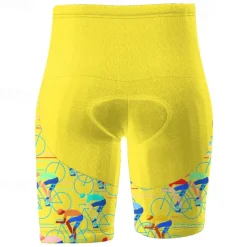 Men's Cycling Shorts Bike Padded Shorts / Chamois Bottoms Mountain Bike MTB Road Bike Cycling Sports Graphic 3D Pad Breathable Quick Dry Moisture Wicking Black Yellow Polyester Spandex Clothing