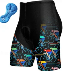 Men's Cycling Shorts Bike Padded Shorts / Chamois Bottoms Mountain Bike MTB Road Bike Cycling Sports Graphic 3D Pad Breathable Quick Dry Moisture Wicking Black Yellow Polyester Spandex Clothing