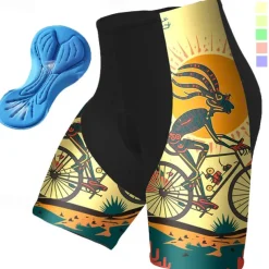 Men's Cycling Shorts Bike Padded Shorts / Chamois Bottoms Mountain Bike MTB Road Bike Cycling Sports Graphic 3D Pad Breathable Quick Dry Moisture Wicking Yellow Pink Polyester Spandex Clothing Apparel