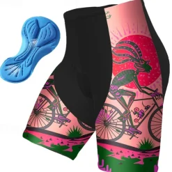 Men's Cycling Shorts Bike Padded Shorts / Chamois Bottoms Mountain Bike MTB Road Bike Cycling Sports Graphic 3D Pad Breathable Quick Dry Moisture Wicking Yellow Pink Polyester Spandex Clothing Apparel