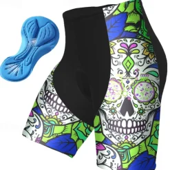 Men's Cycling Shorts Bike Padded Shorts / Chamois Bottoms Mountain Bike MTB Road Bike Cycling Sports Graphic Skull 3D Pad Cycling Breathable Quick Dry Pink Red Polyester Spandex Clothing Apparel Bike