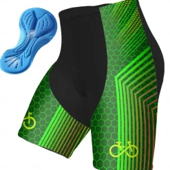 Men's Cycling Shorts Bike Padded Shorts / Chamois Bottoms Mountain Bike MTB Road Bike Cycling Sports Graphic Geometic 3D Pad Breathable Quick Dry Moisture Wicking Yellow Blue Polyester Spandex