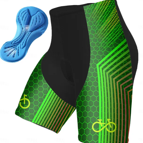 Men's Cycling Shorts Bike Padded Shorts / Chamois Bottoms Mountain Bike MTB Road Bike Cycling Sports Graphic Geometic 3D Pad Breathable Quick Dry Moisture Wicking Yellow Blue Polyester Spandex