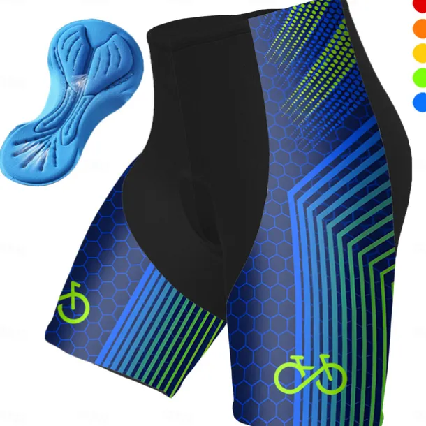 Men's Cycling Shorts Bike Padded Shorts / Chamois Bottoms Mountain Bike MTB Road Bike Cycling Sports Graphic Geometic 3D Pad Breathable Quick Dry Moisture Wicking Yellow Blue Polyester Spandex