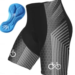 Men's Cycling Shorts Bike Padded Shorts / Chamois Bottoms Mountain Bike MTB Road Bike Cycling Sports Graphic Geometic 3D Pad Breathable Quick Dry Moisture Wicking Yellow Blue Polyester Spandex