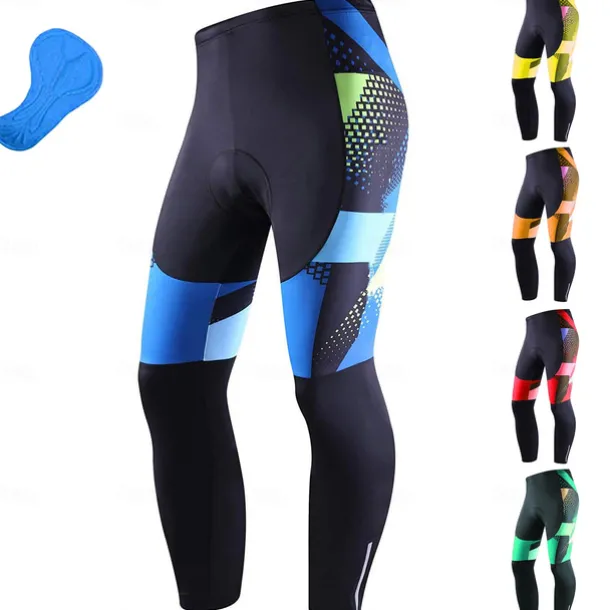 Men's Cycling Tights Bike Bottoms Mountain Bike MTB Road Bike Cycling Sports Geometic 3D Pad Cycling Breathable Quick Dry Yellow Red Polyester Spandex Clothing Apparel Bike Wear