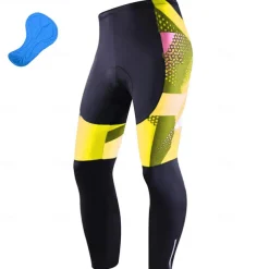 Men's Cycling Tights Bike Bottoms Mountain Bike MTB Road Bike Cycling Sports Geometic 3D Pad Cycling Breathable Quick Dry Yellow Red Polyester Spandex Clothing Apparel Bike Wear