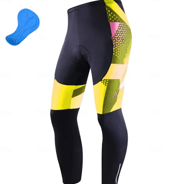 Men's Cycling Tights Bike Bottoms Mountain Bike MTB Road Bike Cycling Sports Geometic 3D Pad Cycling Breathable Quick Dry Yellow Red Polyester Spandex Clothing Apparel Bike Wear