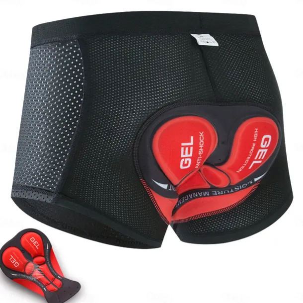 Men's Cycling Underwear Shorts Cycling Underwear Bike Shorts Bike Underwear Shorts Mountain Bike MTB Road Bike Cycling Sports Stripes 3D Pad Cycling Breathable Moisture Wicking Black Red Polyester