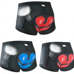 Men's Cycling Underwear Shorts Cycling Underwear Bike Shorts Bike Underwear Shorts Mountain Bike MTB Road Bike Cycling Sports Stripes 3D Pad Cycling Breathable Moisture Wicking Black Red Polyester